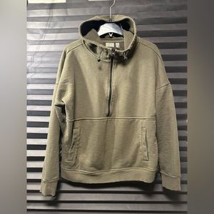 Zella Green Zip Up Sweater with Mock Neck